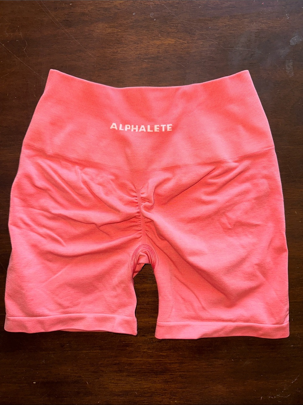 Alphalete Amplify Coral Pink High-Waist Bike Shorts